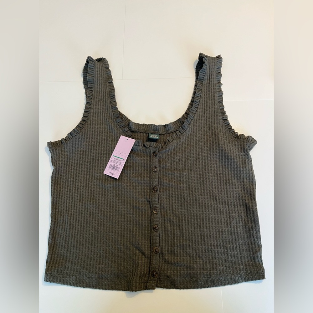 Wild Fable Target Button Front Waffle Tank Top - Picture 2 of 11